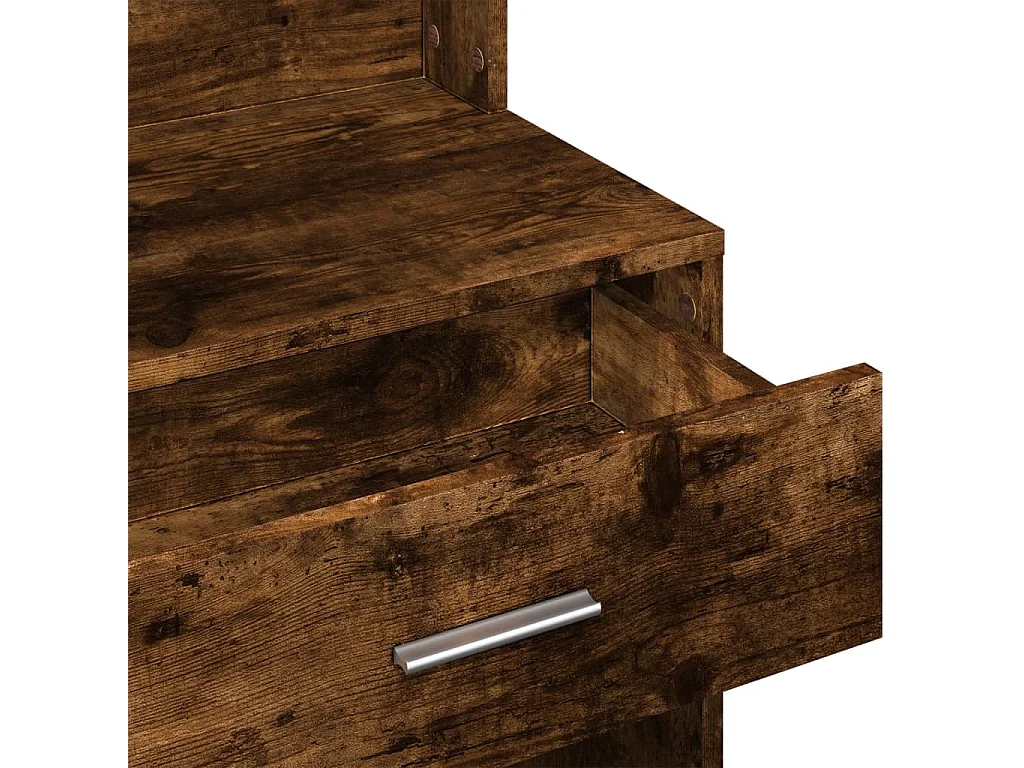Coiffeuse avec armoire chêne fumé 80x35x132 cm