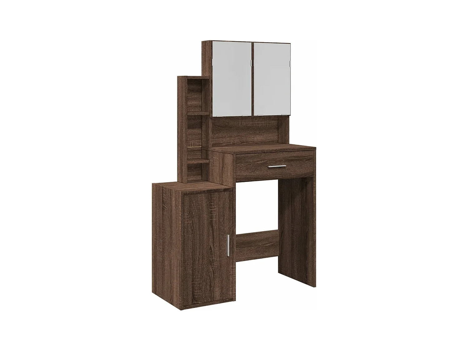 Coiffeuse avec armoire chêne marron 80x35x132 cm