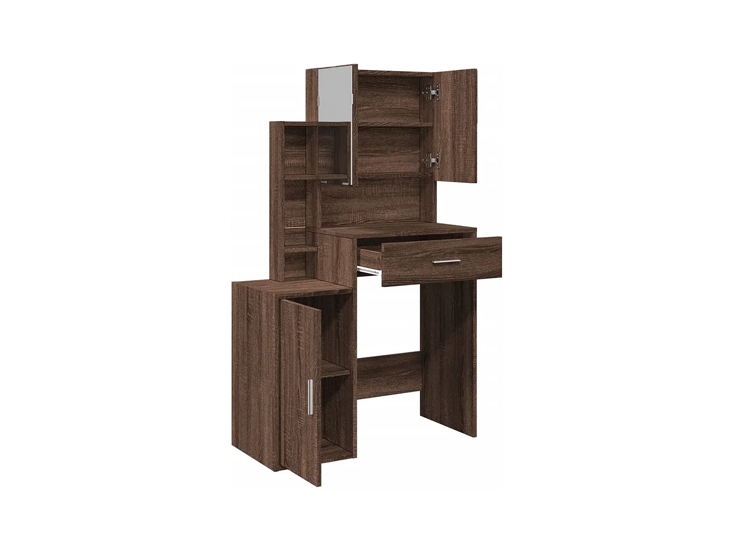 Coiffeuse avec armoire chêne marron 80x35x132 cm