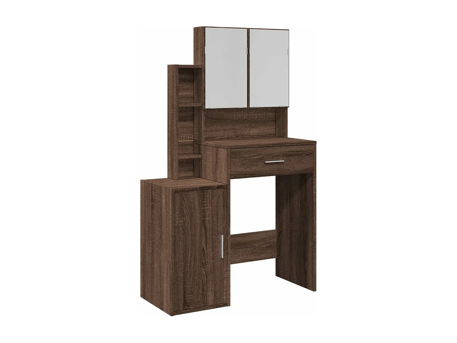 Coiffeuse avec armoire chêne marron 80x35x132 cm