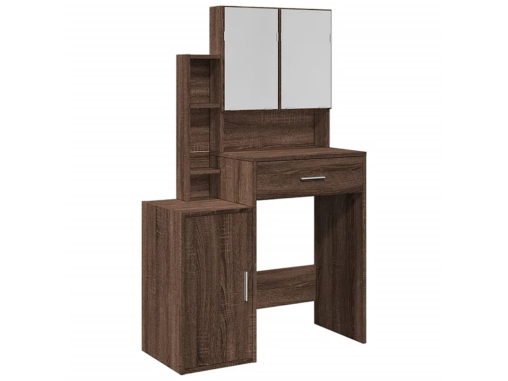 Toeletta con Armadietto Rovere Marrone 80x35x132 cm