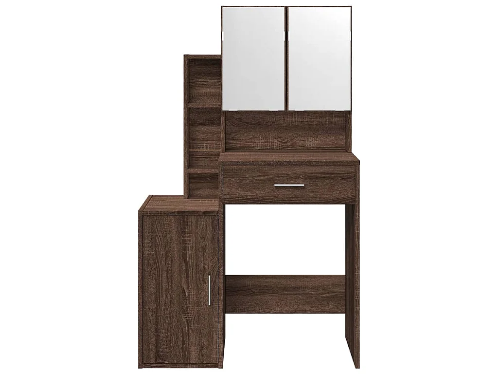 Toeletta con Armadietto Rovere Marrone 80x35x132 cm