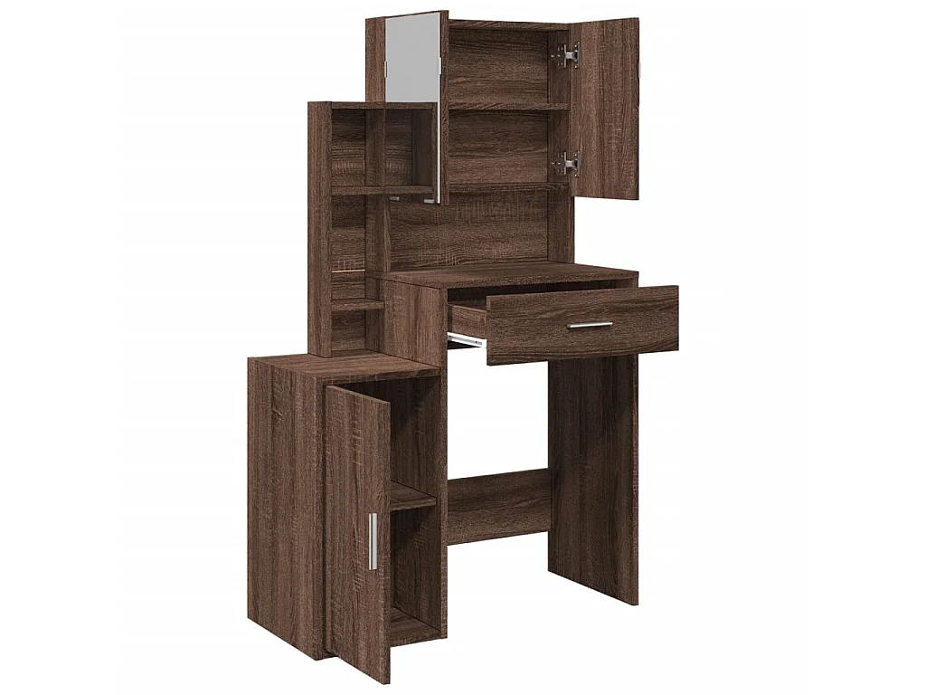 Toeletta con Armadietto Rovere Marrone 80x35x132 cm