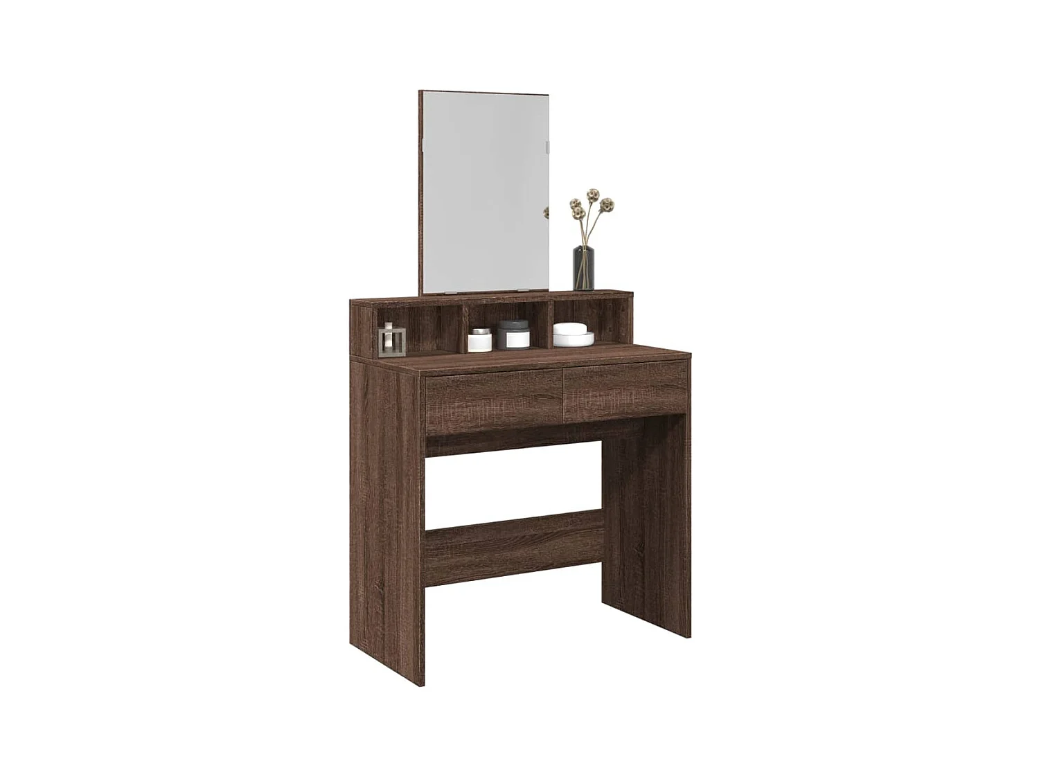 Coiffeuse avec miroir chêne marron 80x41x144,5 cm