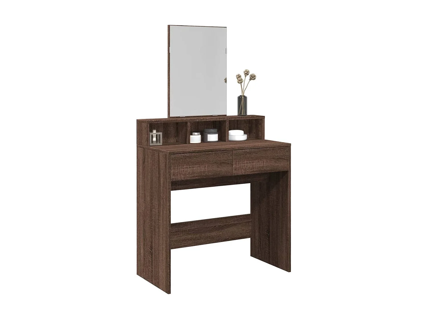 Toucador com espelho 80x41x144,5 cm carvalho castanho