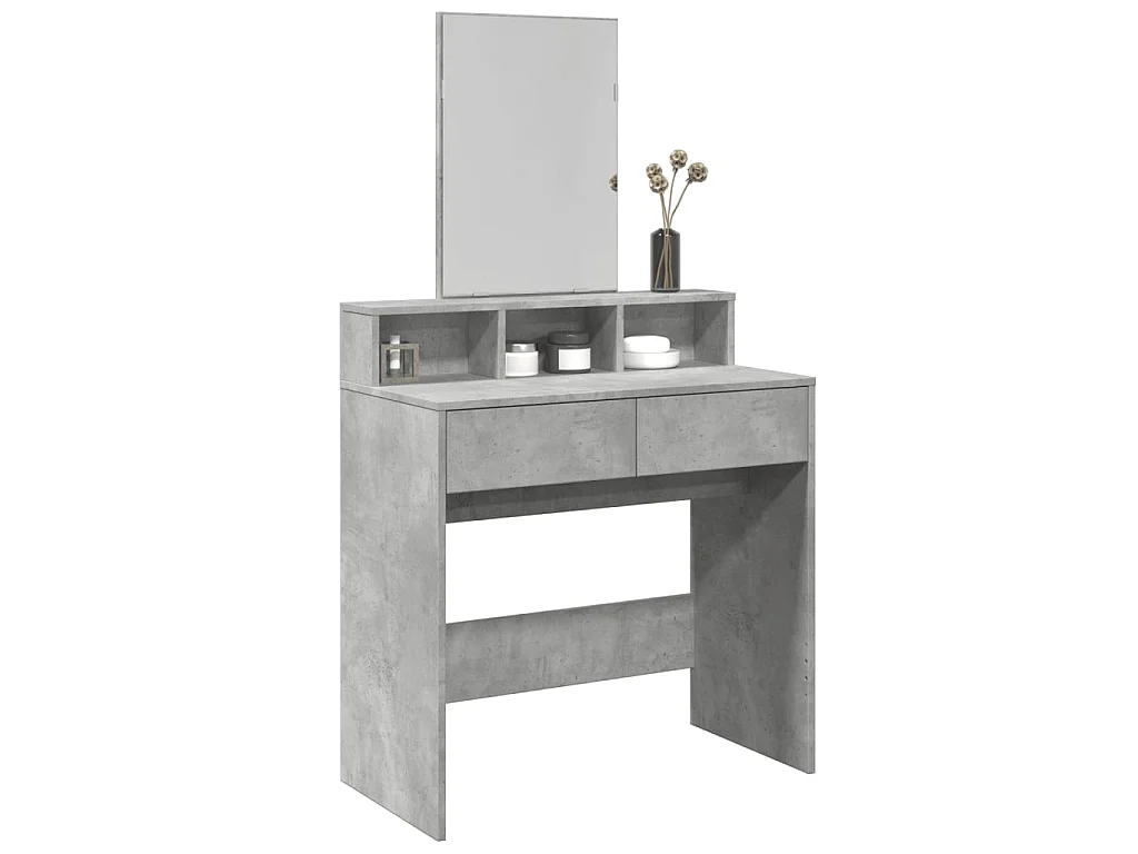 Toeletta con Specchio Grigio Cemento 80x41x144,5 cm