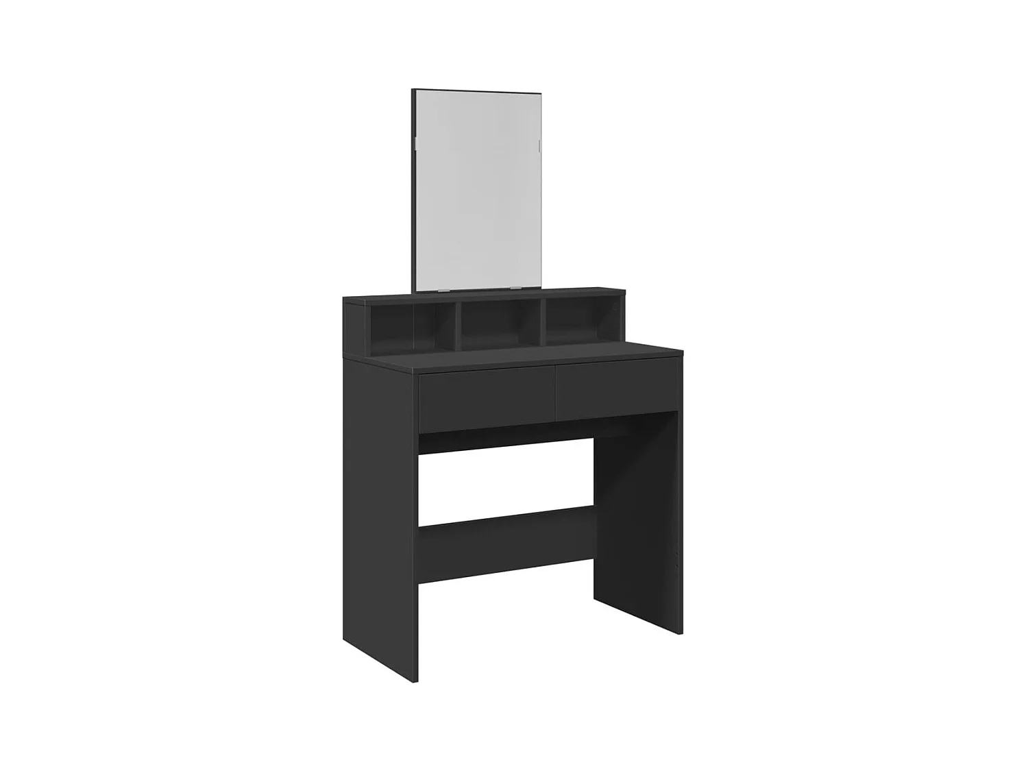 Coiffeuse avec miroir noir 80x41x144,5 cm