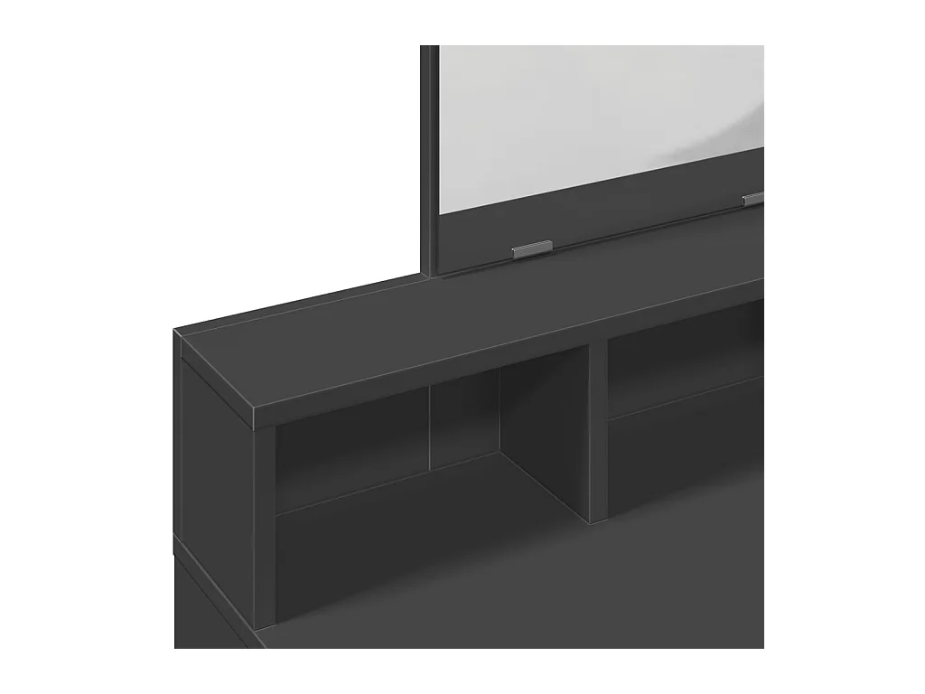 Coiffeuse avec miroir noir 80x41x144,5 cm