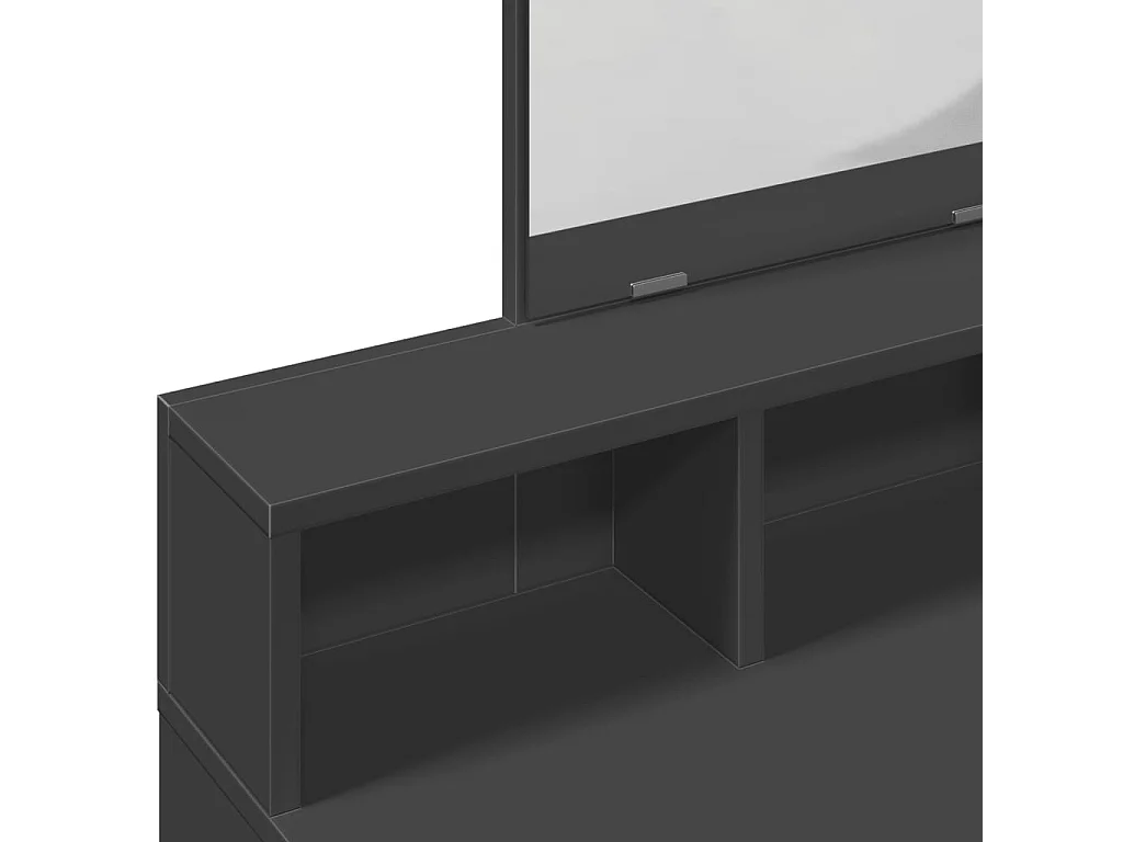Coiffeuse avec miroir noir 80x41x144,5 cm