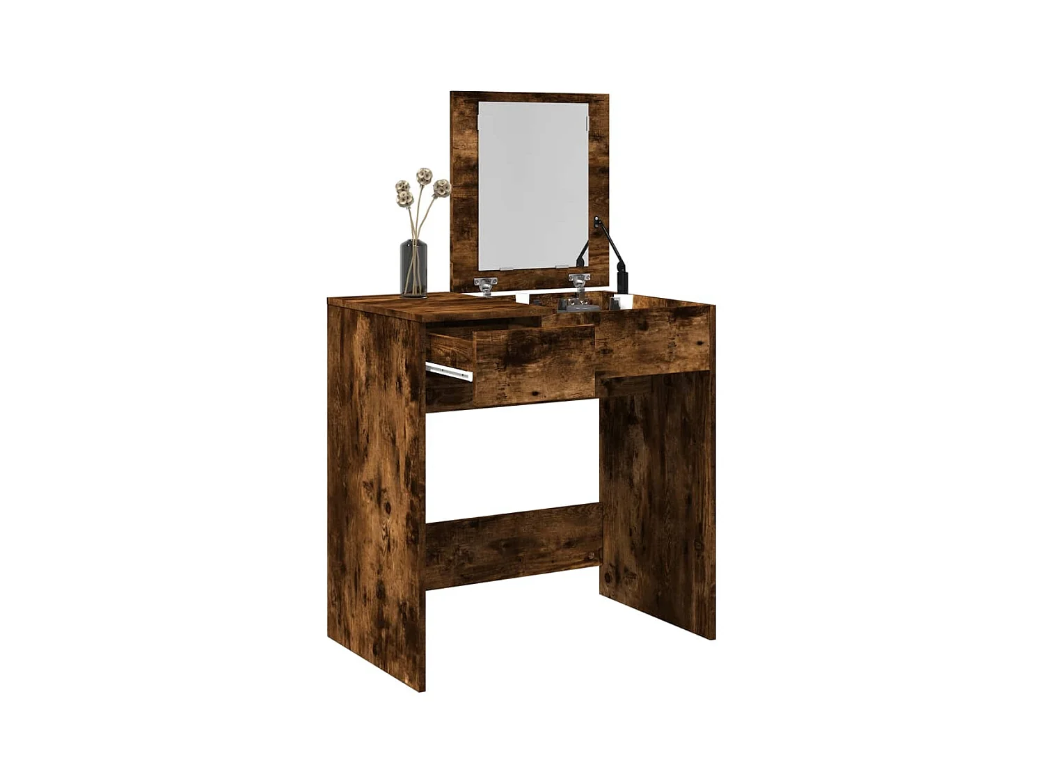 Coiffeuse avec miroir chêne fumé 73x46,5x120 cm