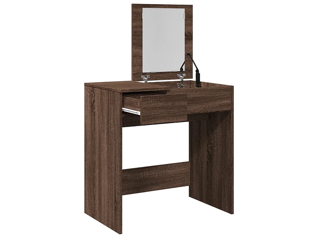 Kaptafel met spiegel 73x46,5x120 cm bruin eikenkleurig