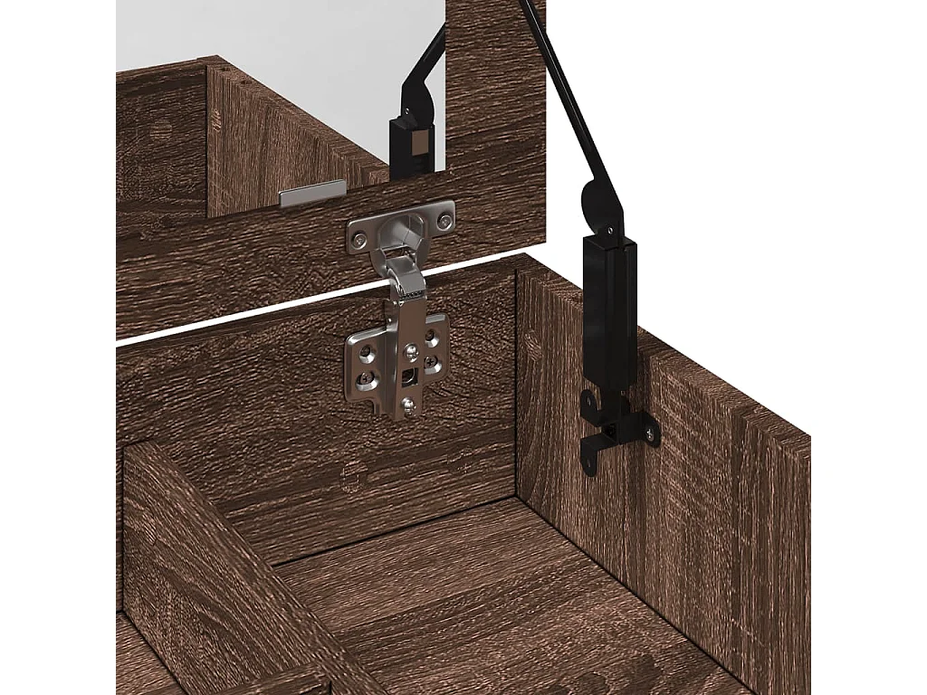 Kaptafel met spiegel 73x46,5x120 cm bruin eikenkleurig