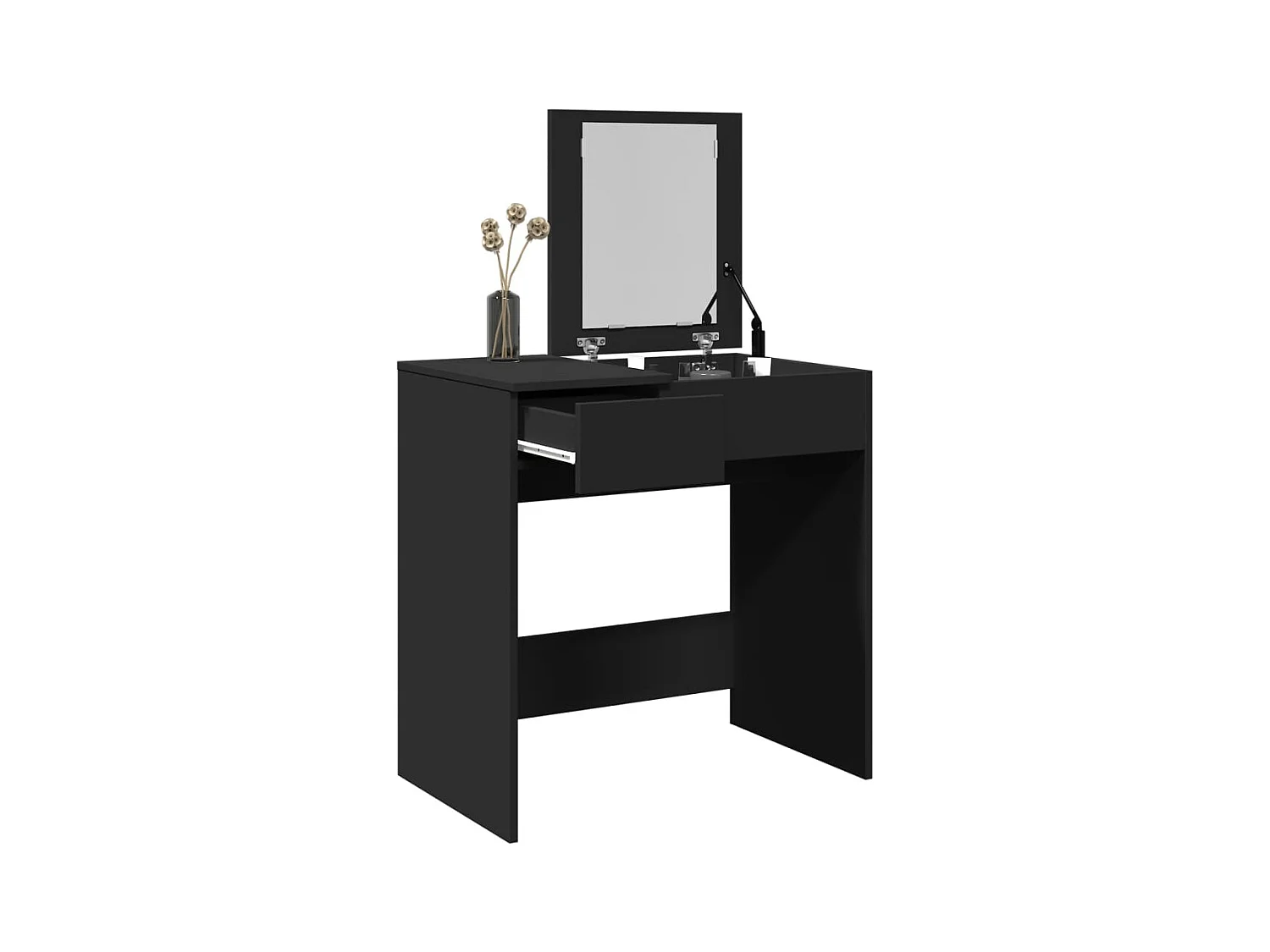 Coiffeuse avec miroir noir 73x46,5x120 cm