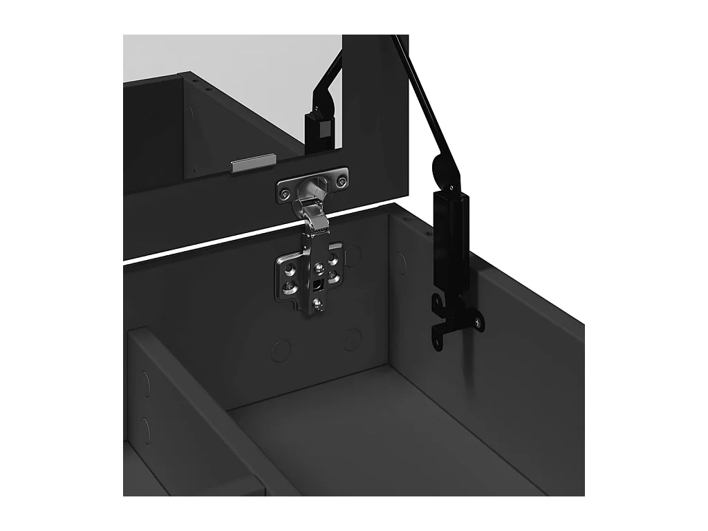 Coiffeuse avec miroir noir 73x46,5x120 cm