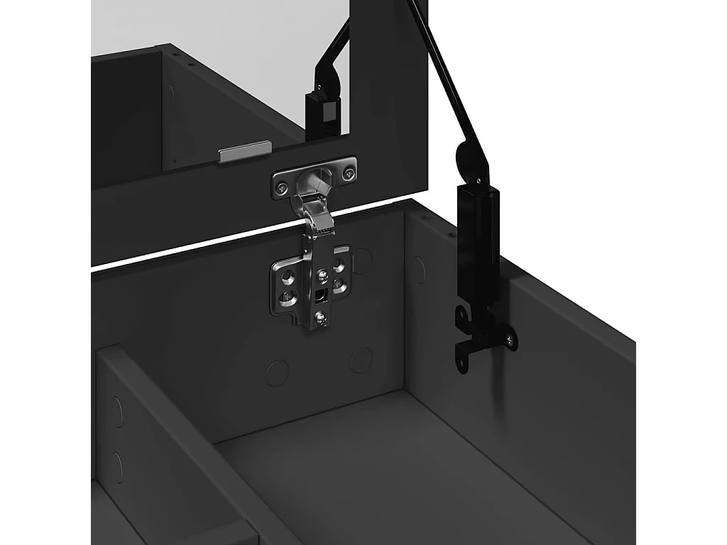 Toeletta con Specchio Nero 73x46,5x120 cm