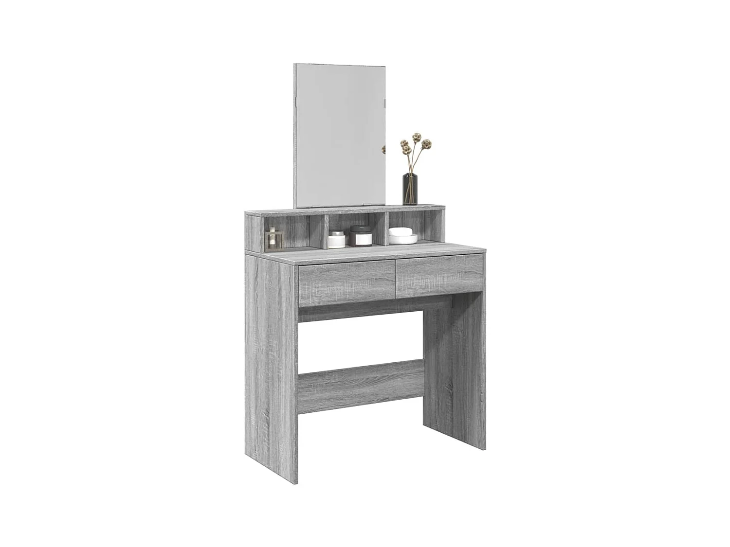 Toeletta con Specchio Grigio Sonoma 80x41x144,5 cm