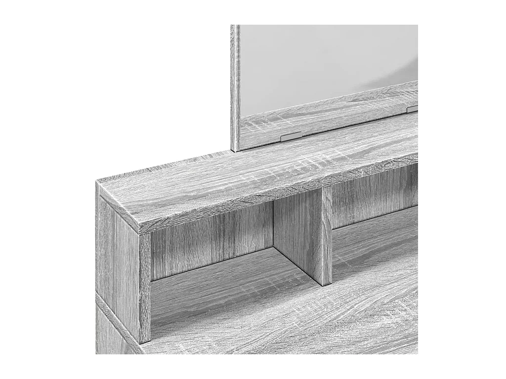 Toeletta con Specchio Grigio Sonoma 80x41x144,5 cm