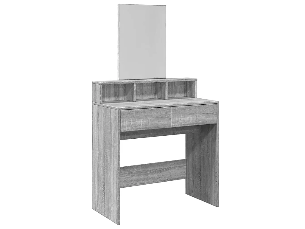 Kaptafel met spiegel 80x41x144,5 cm grijs sonoma