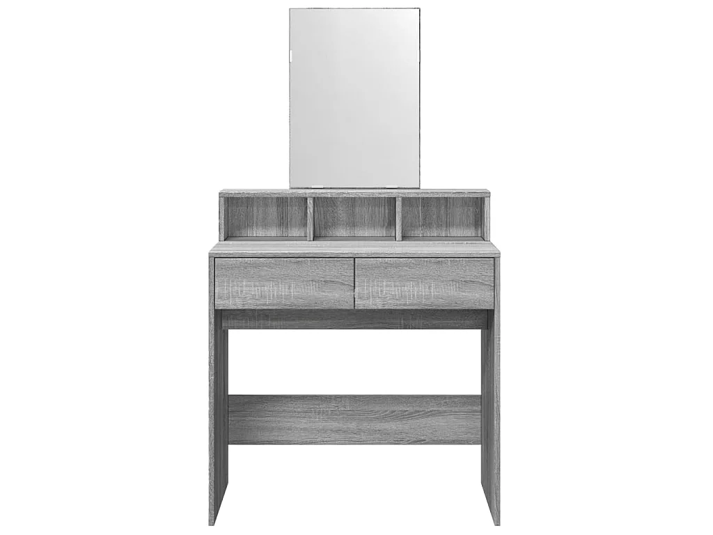 Kaptafel met spiegel 80x41x144,5 cm grijs sonoma