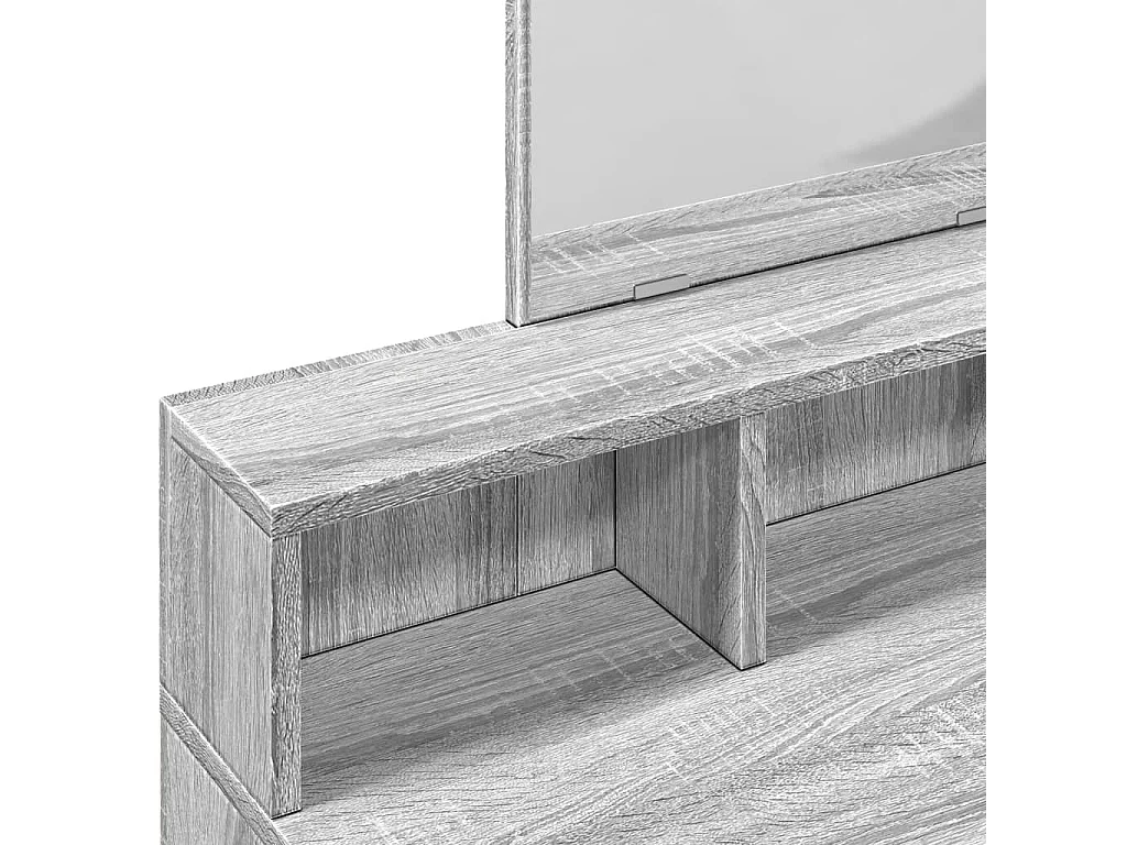 Kaptafel met spiegel 80x41x144,5 cm grijs sonoma