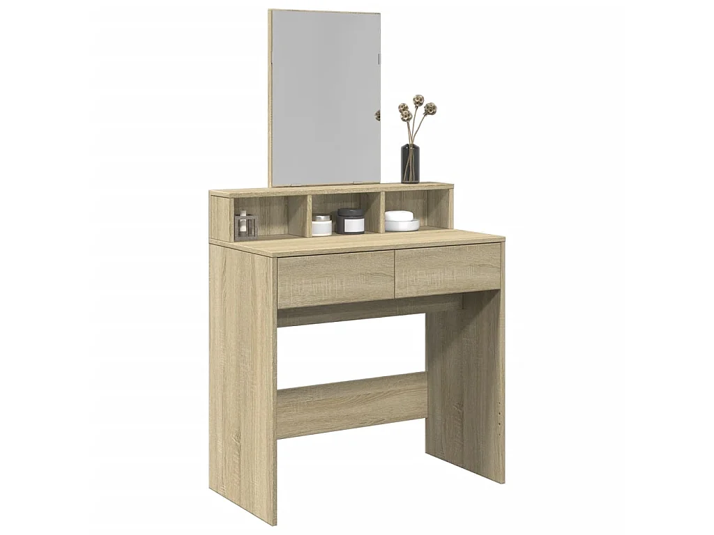Schminktisch mit Spiegel Sonoma-Eiche 80x41x144,5 cm