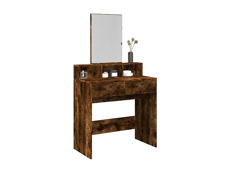 Coiffeuse avec miroir chêne fumé 80x41x144,5 cm
