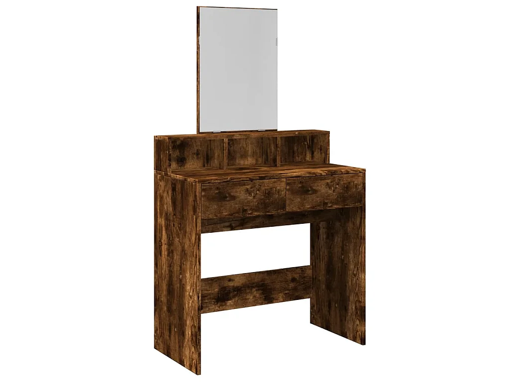 Coiffeuse avec miroir chêne fumé 80x41x144,5 cm