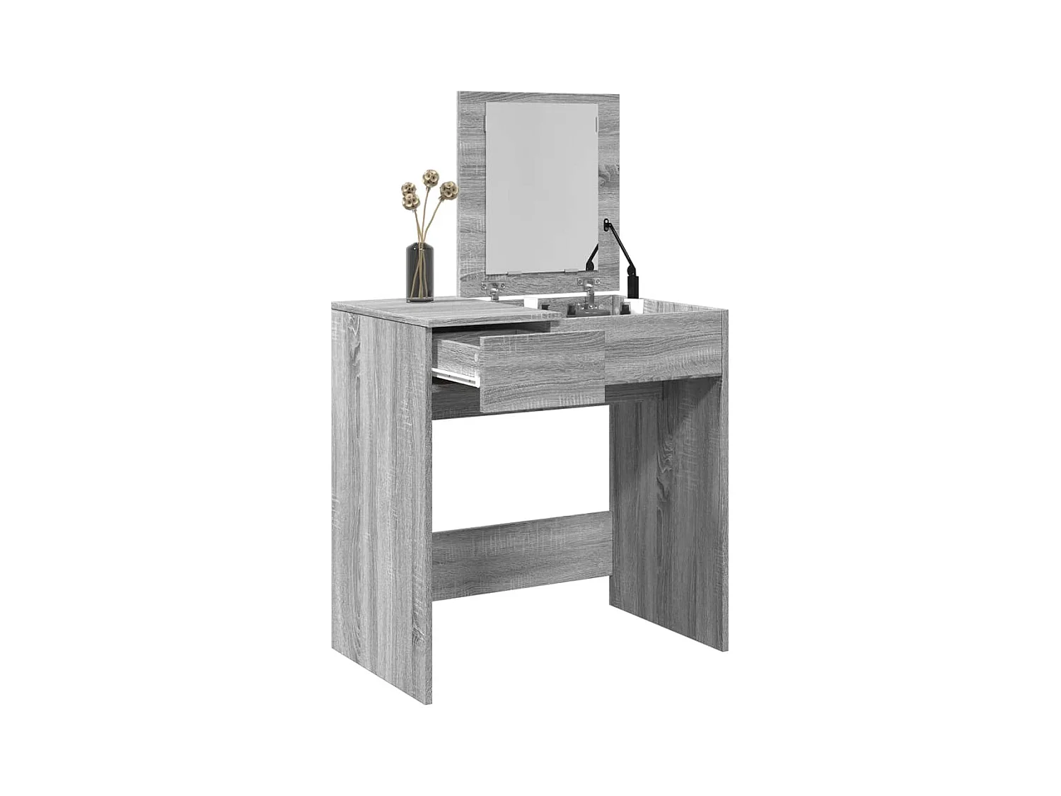 Toeletta con Specchio Grigio Sonoma 73x46,5x120 cm