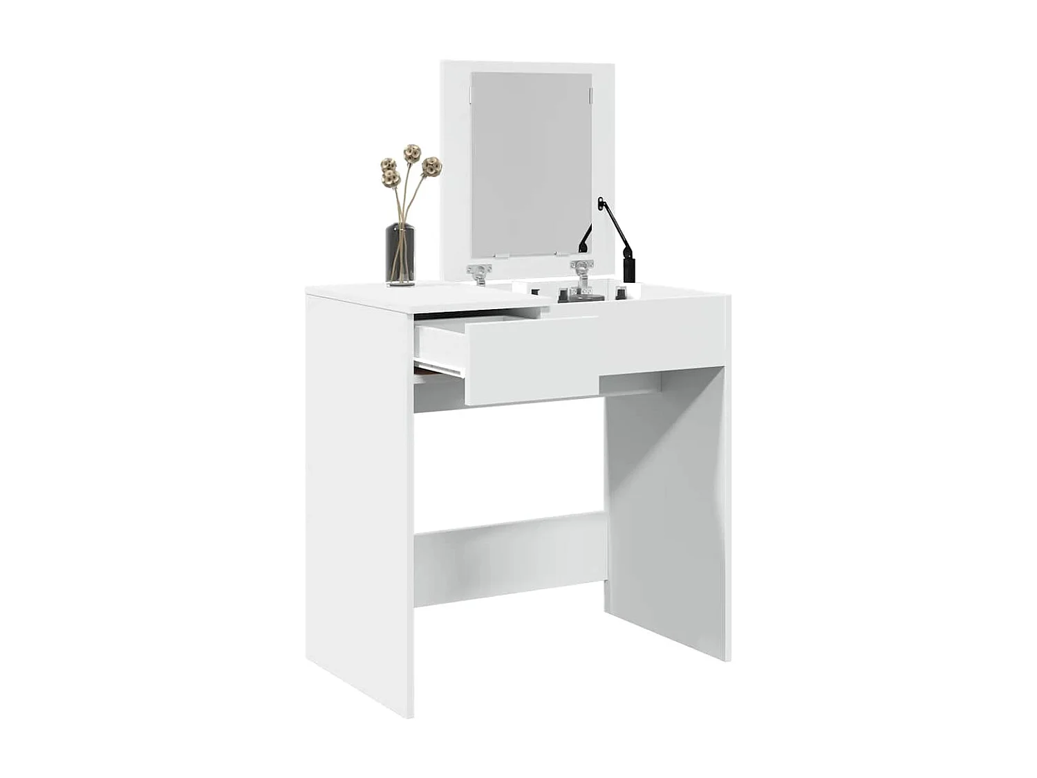 Kaptafel met spiegel 73x46,5x120 cm wit