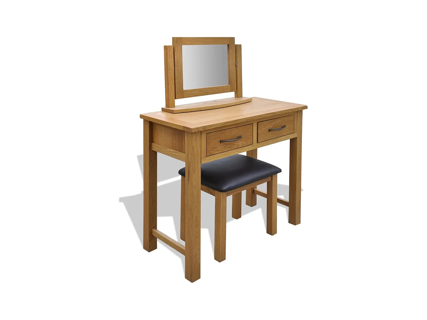 Kaptafel met krukje massief eikenhout