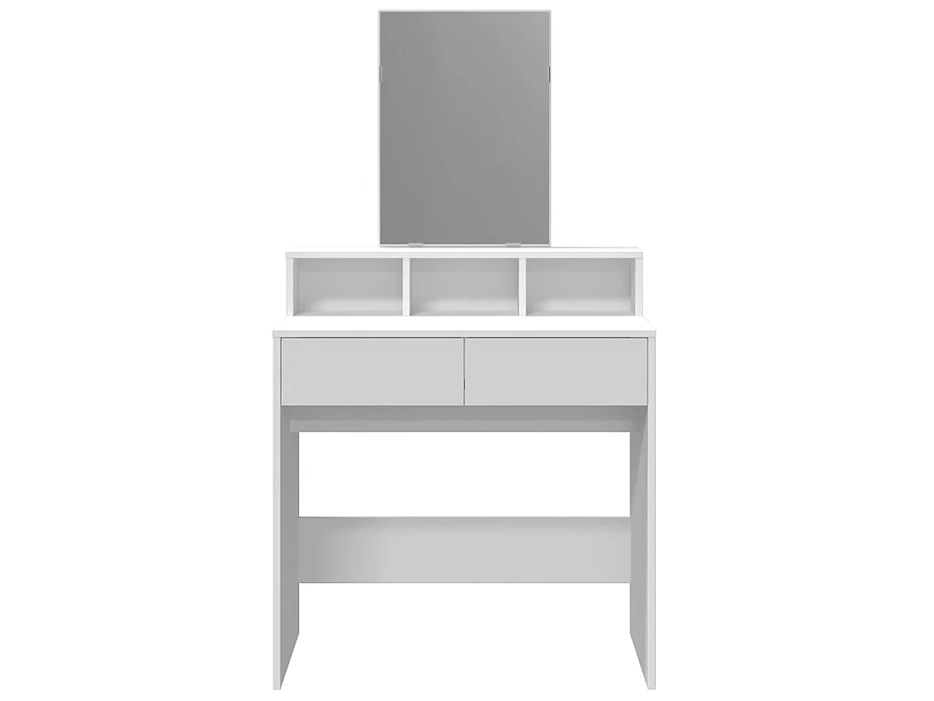 Kaptafel met spiegel 80x41x144,5 cm wit