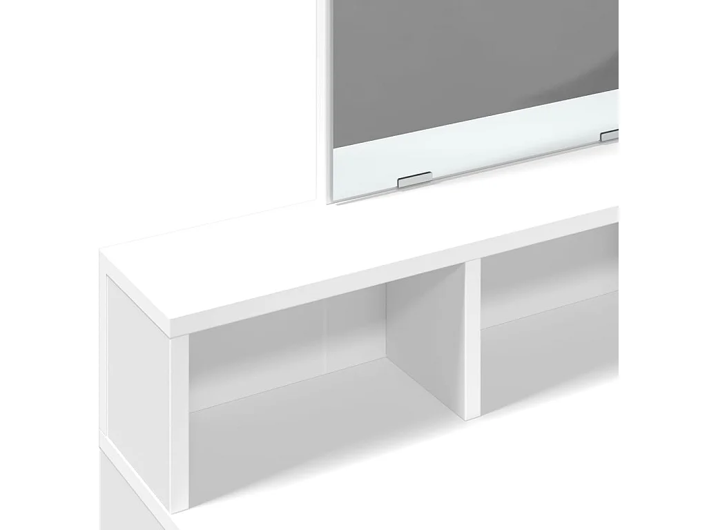 Kaptafel met spiegel 80x41x144,5 cm wit