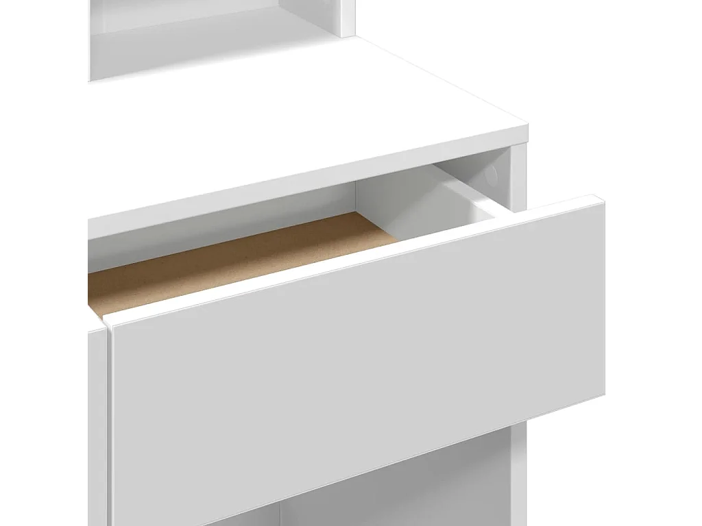 Kaptafel met spiegel 80x41x144,5 cm wit