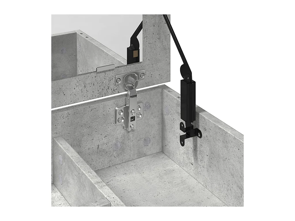 Toeletta con Specchio Grigio Cemento 73x46,5x120 cm