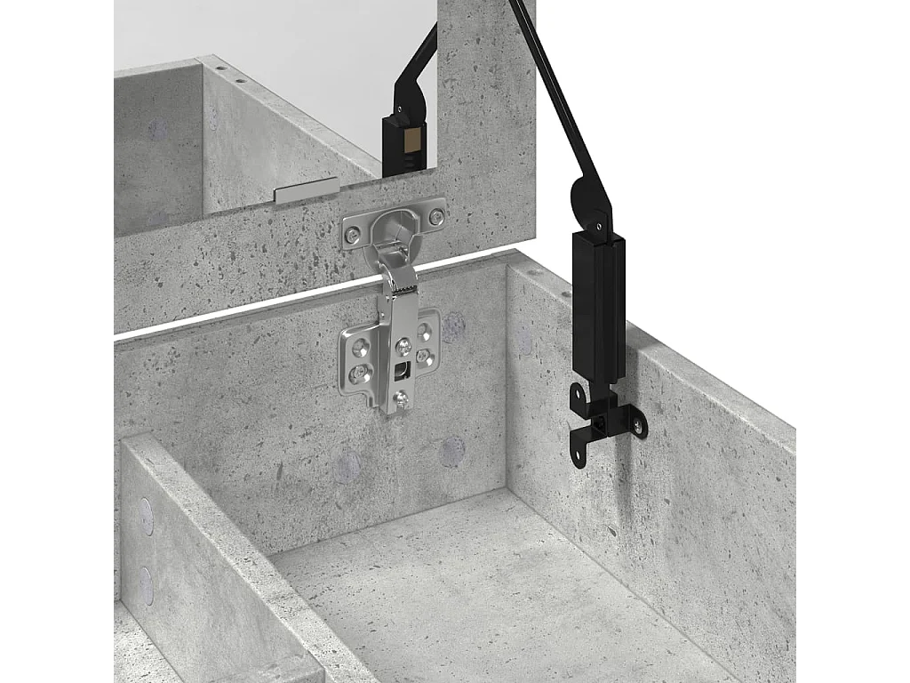 Coiffeuse avec miroir gris béton 73x46,5x120 cm