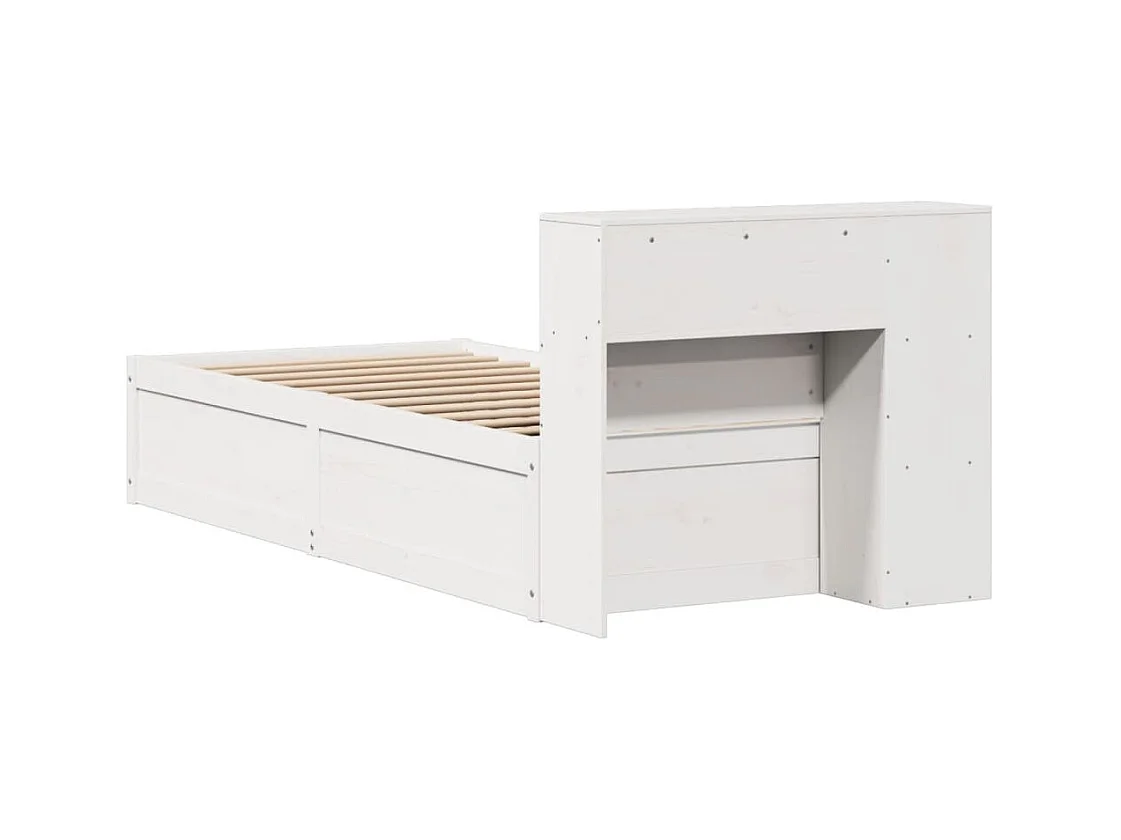 Letto senza Materasso Bianco 90x190 cm in Legno Massello Pino