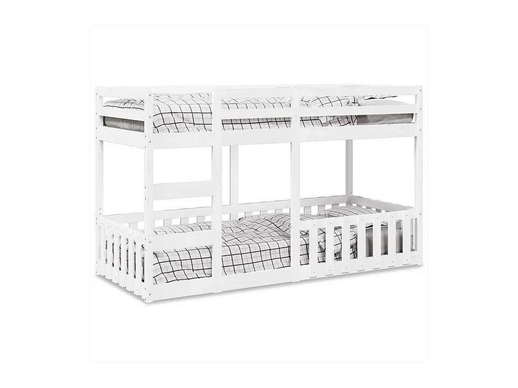 Lit superposé Blanc 90x200 cm Bois de pin massif