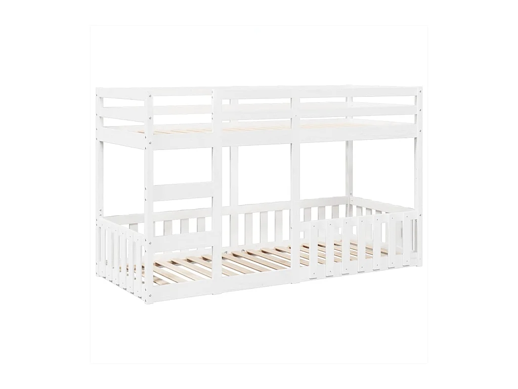 Lit superposé Blanc 90x200 cm Bois de pin massif