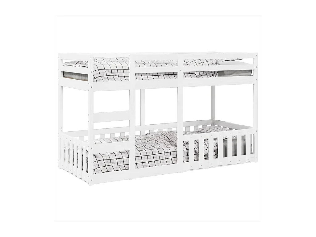 Lit superposé Blanc 90x200 cm Bois de pin massif