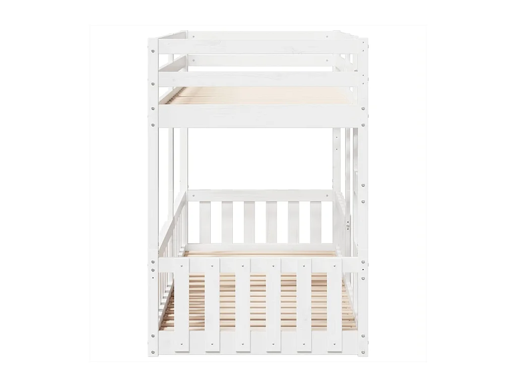 Lit superposé Blanc 90x200 cm Bois de pin massif