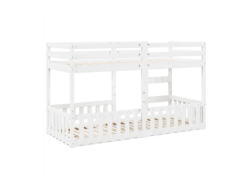 Lit superposé Blanc 90x200 cm Bois de pin massif