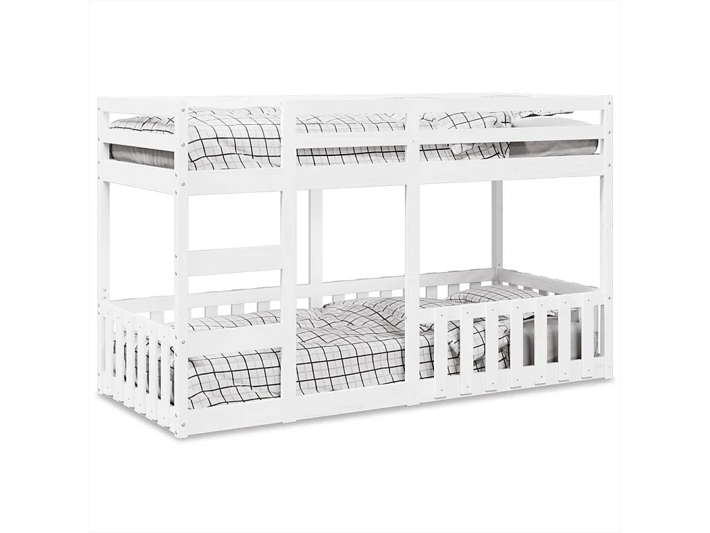 Lit superposé Blanc 90x200 cm Bois de pin massif