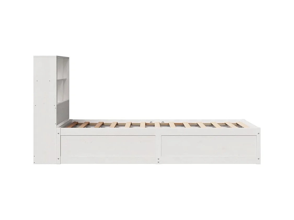 Cadre de lit sans matelas blanc 90x190 cm bois de pin massif