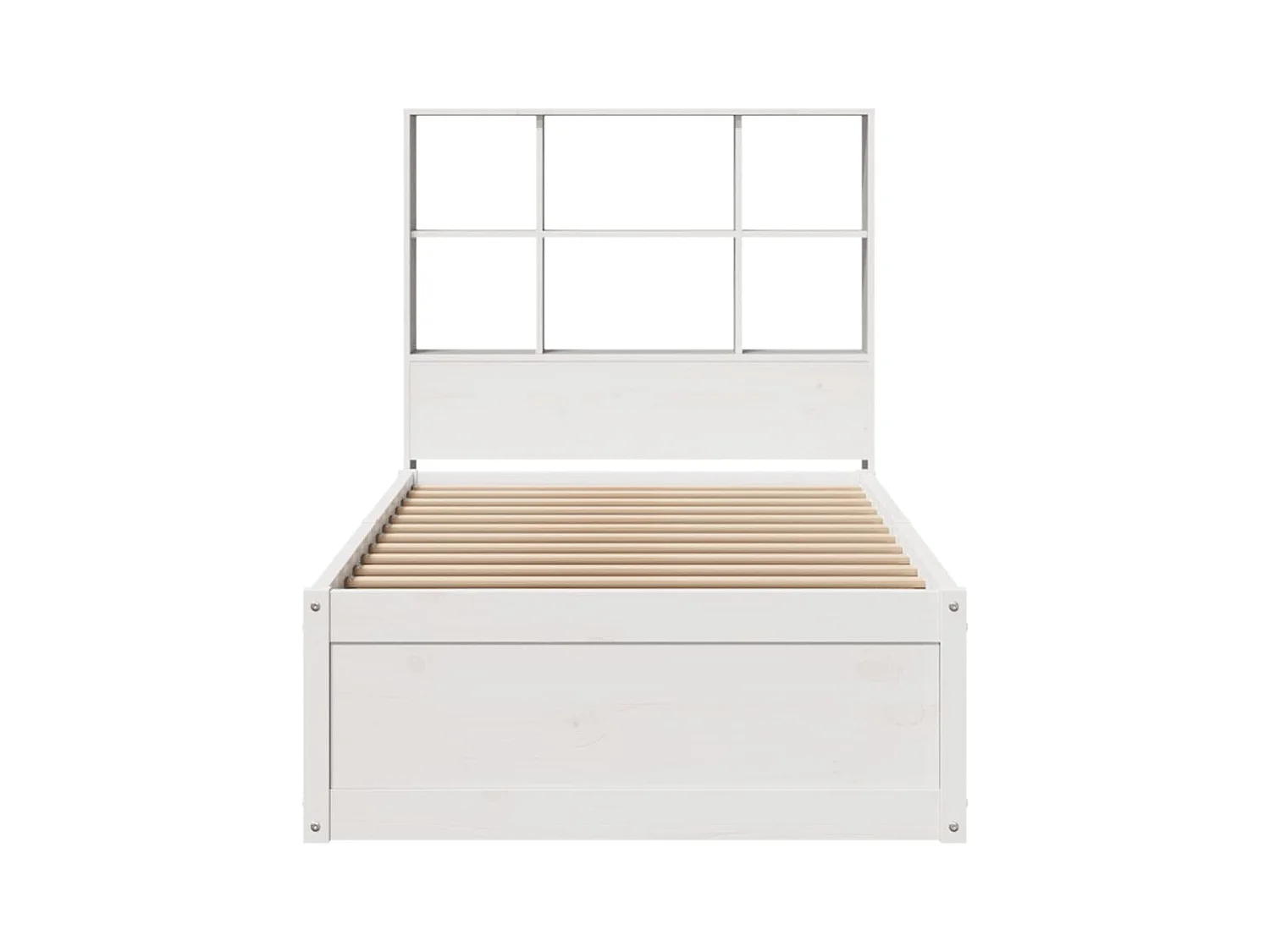 Bedframe zonder matras massief grenenhout wit 90x200 cm