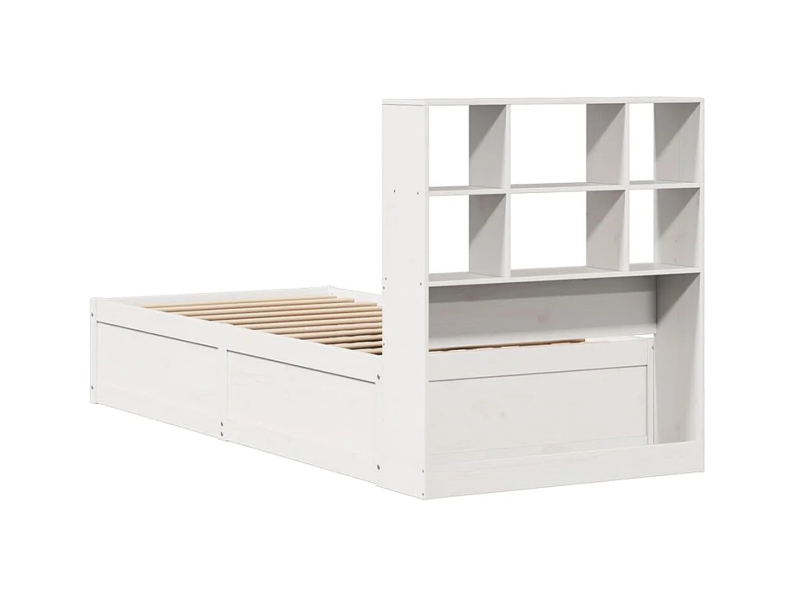 Bedframe zonder matras massief grenenhout wit 90x200 cm