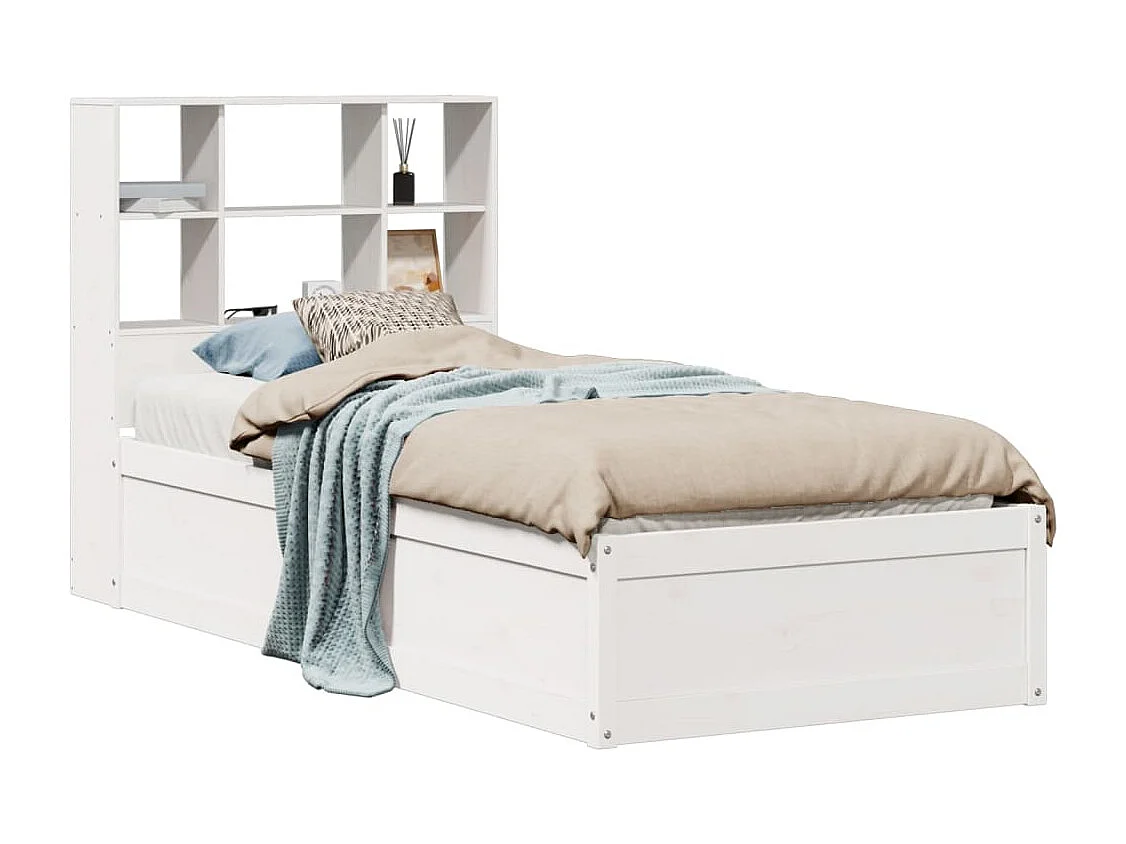 Cadre de lit sans matelas blanc 90x200 cm bois de pin massif