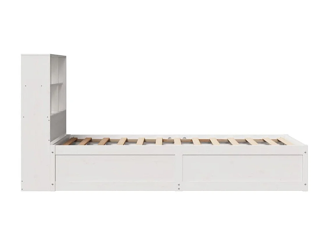 Cadre de lit sans matelas blanc 90x200 cm bois de pin massif
