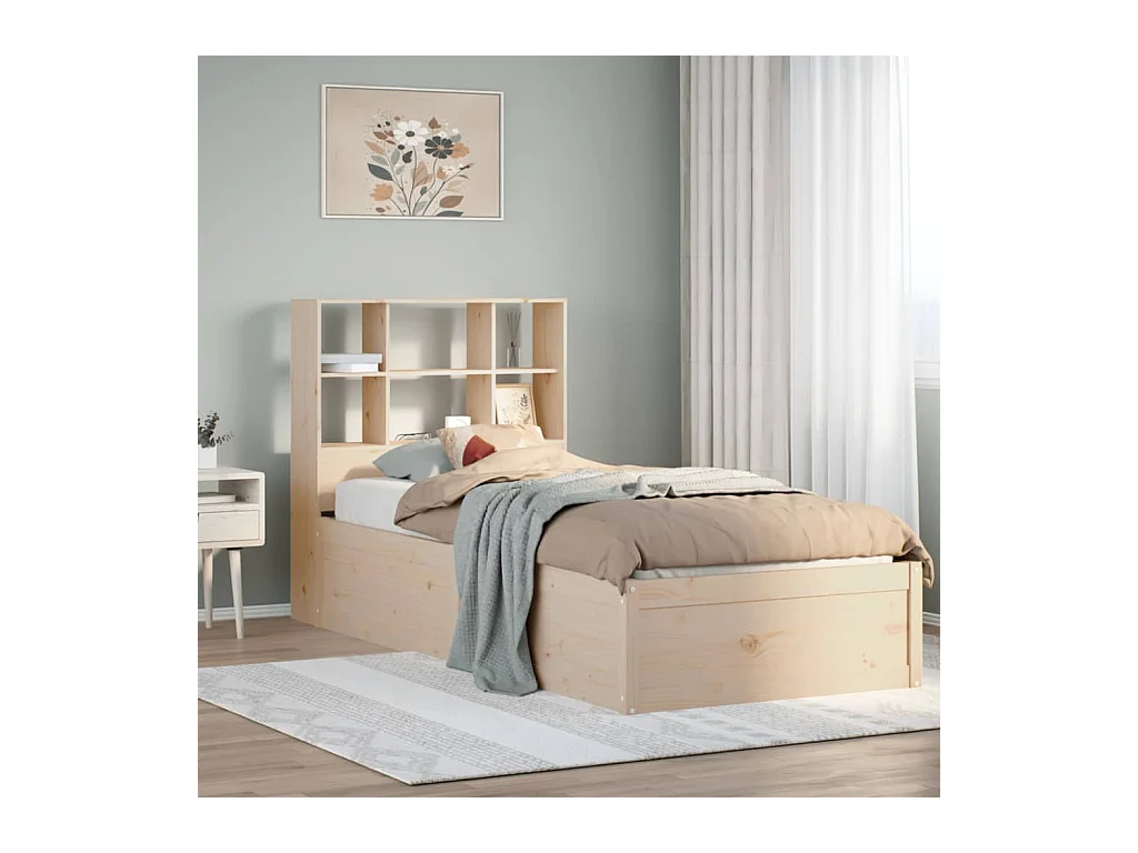 Cadre de lit sans matelas 90x200 cm bois de pin massif