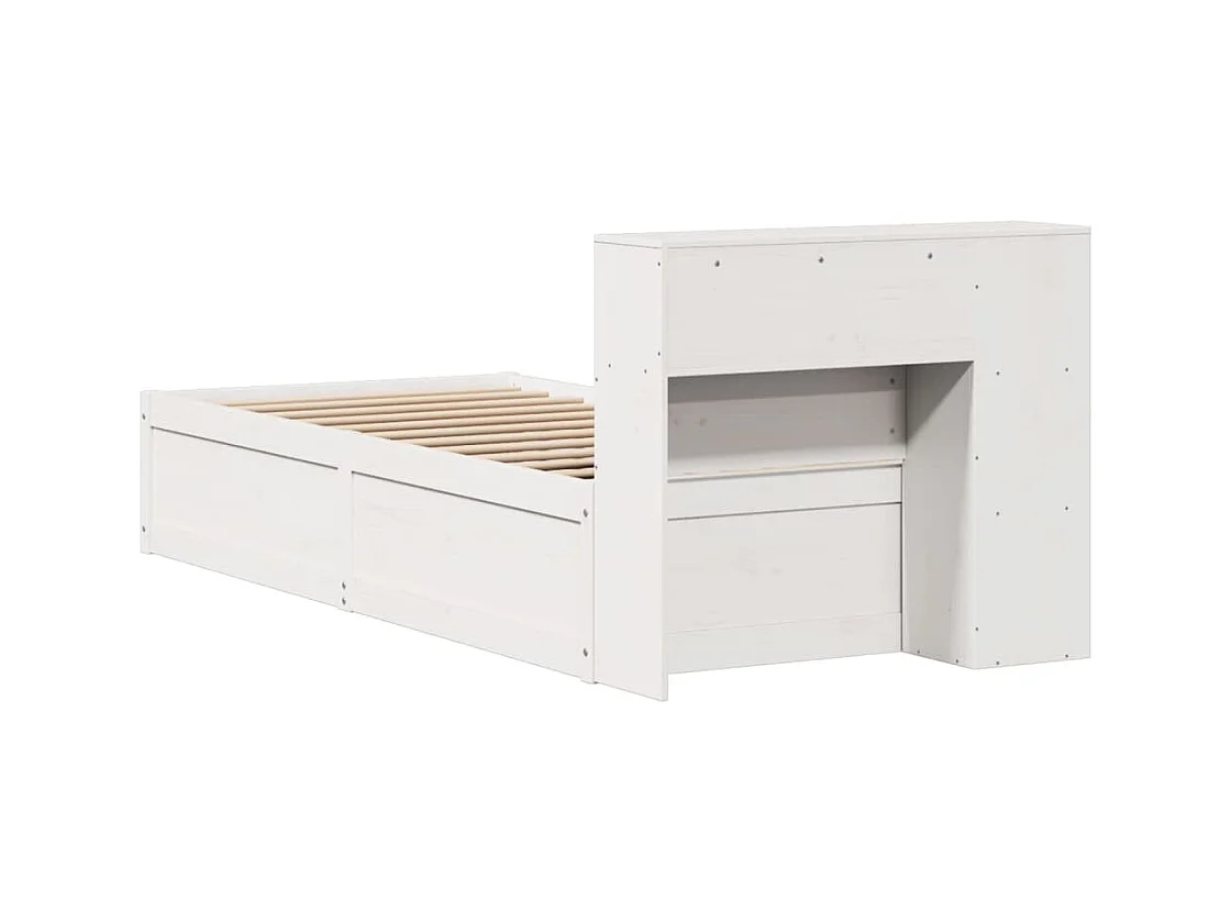 Cadre de lit sans matelas blanc 90x200 cm bois de pin massif