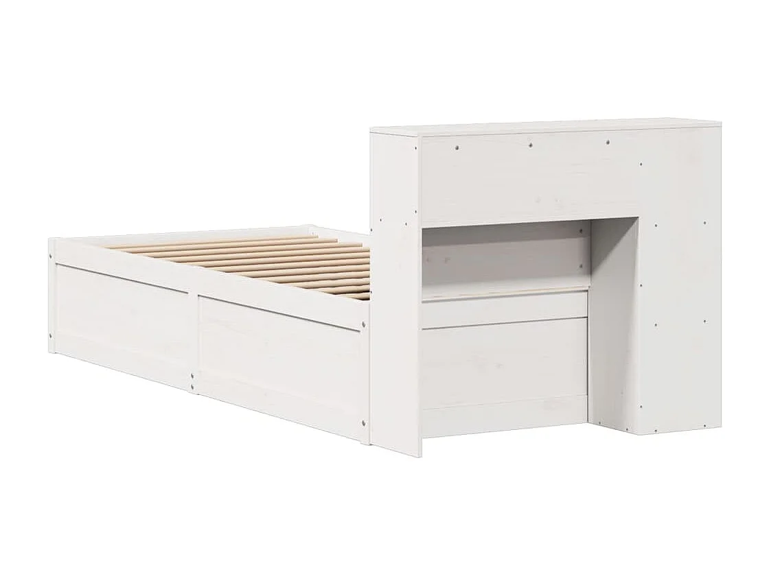 Cadre de lit sans matelas blanc 90x200 cm bois de pin massif